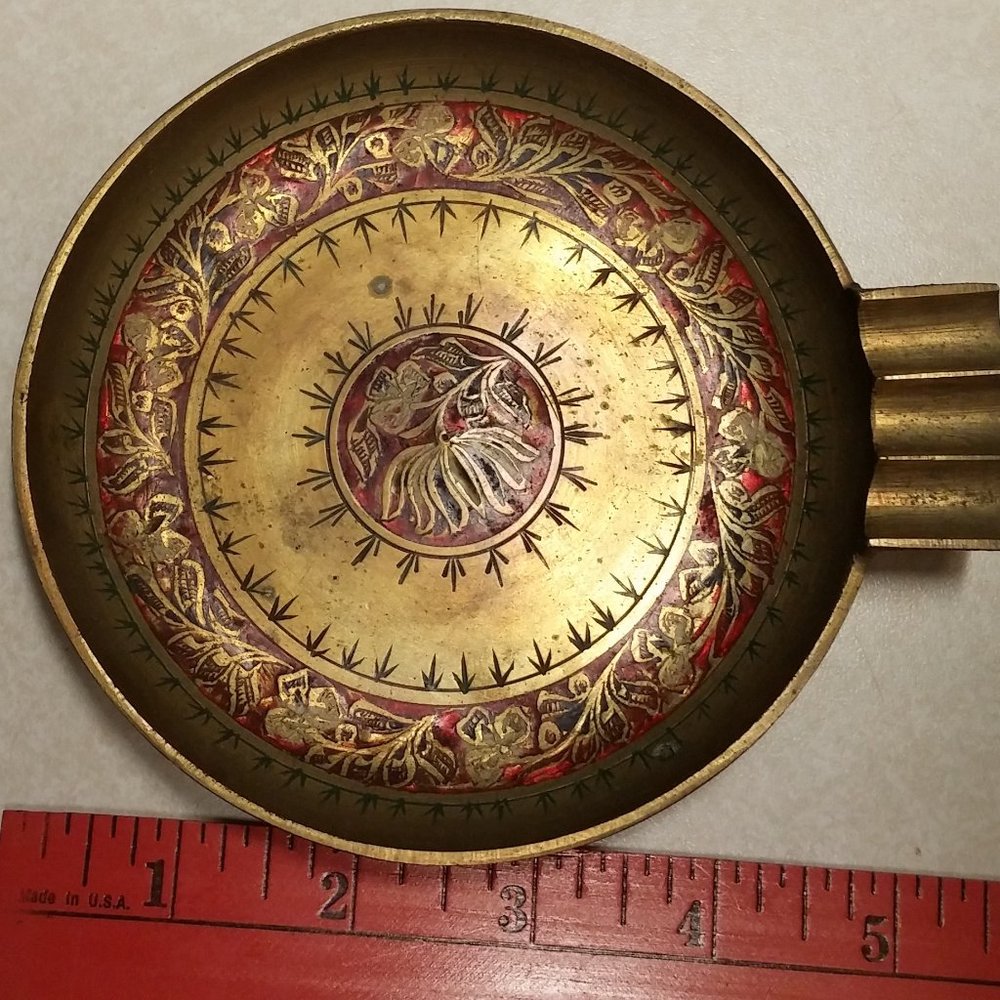 Painted Metal Incense Burner/Ash Tray India